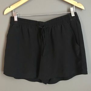 Theory Black Silk Kinzie Shorts size M - EUC